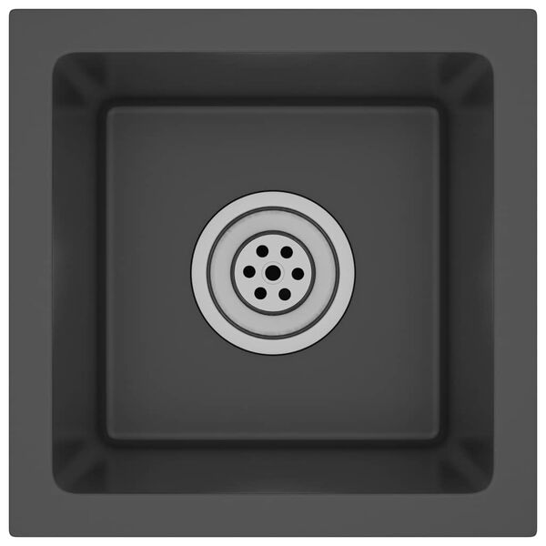 vidaXL Virtuvės plautuvė, juoda, nerūdijantis plienas