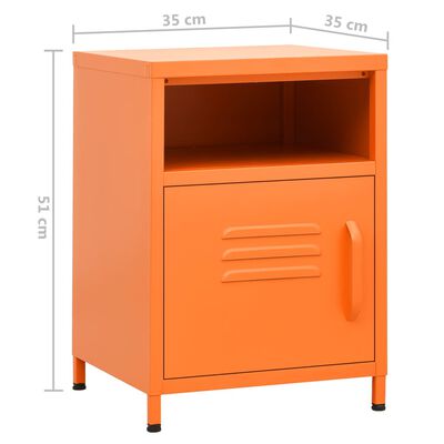 vidaXL Naktinis staliukas, oranžinė, 35x35x51cm, plienas