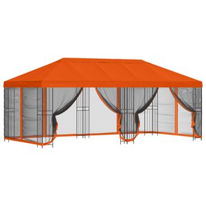vidaXL Paviljonas su &scaron;oninėmis sienelėmis 6 x 3 m Oranžinė