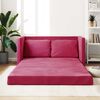 vidaXL Grindų sofa-lova, 2-1, raudonojo vyno, 122x204x55cm, aksomas