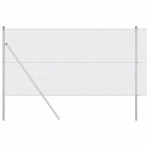 vidaXL Suvirintas vielos tvora žemės tvirtinimas 10 x 1,4 m Sidabrinė