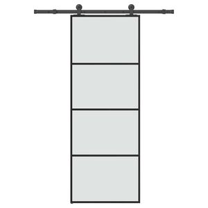 vidaXL Stumdomos durys su įrangos rinkiniu, 76x205cm, ESG ir aliuminis