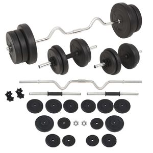 vidaXL &Scaron;tangos ir hantelių rinkinys, 60 kg