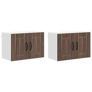vidaXL Sieninė spintelė LUCCA 2 pcs Ruda ąžuolo 60 x 31 x 40 cm