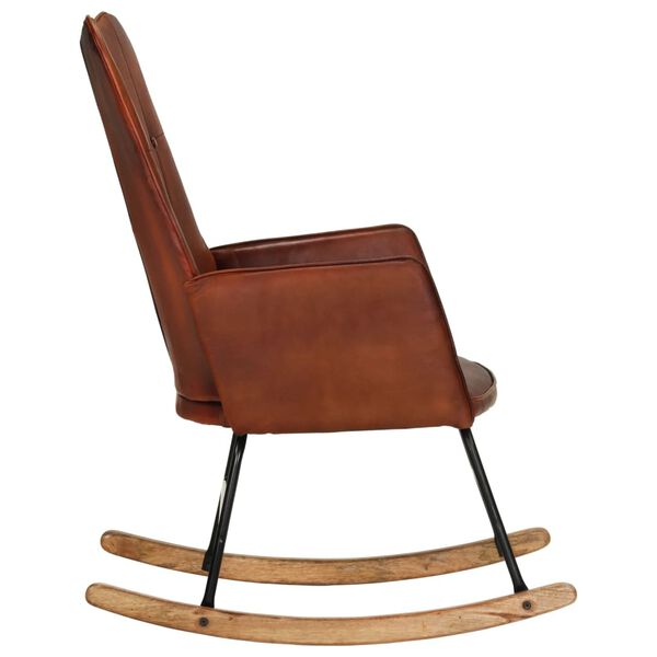 vidaXL Supama kėdė, rudos spalvos, tikra oda