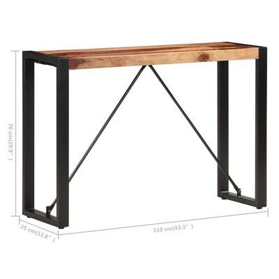vidaXL Konsolinis staliukas, 110x35x76cm, dalbergijos masyvas