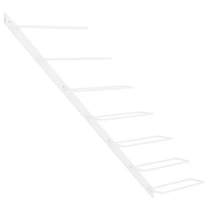 vidaXL Prie sienos montuojamas vyno laikiklis, baltas, metalas