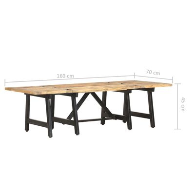 vidaXL Išskleidžiamas kavos staliukas, 160x70x45cm, mango masyvas