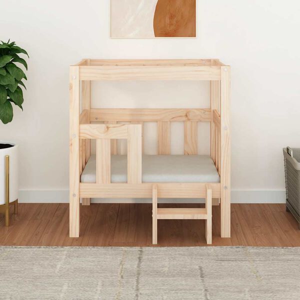 vidaXL Lova &scaron;unims, 65,5x50,5x70cm, pu&scaron;ies medienos masyvas