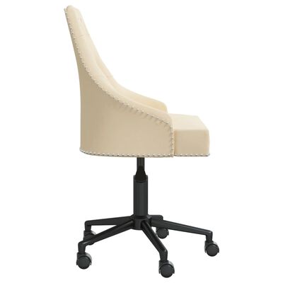 vidaXL Pasukama valgomojo kėdė, kreminės spalvos, aksomas (336995)