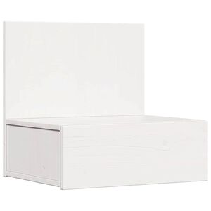 vidaXL Naktinis staliukas Balta 42 x 32,5 x 40 cm Pu&scaron;ies masyvas