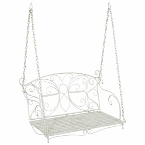 vidaXL Sūpynės suolas Plienas 105,5 x 61 x 56 cm Antikinė balta