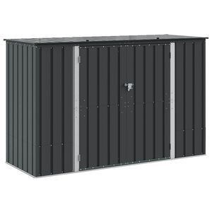 vidaXL Sodo saugojimo dėžė Juoda 214 x 82 x 132 cm Plienas