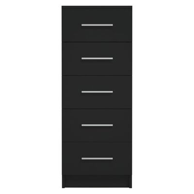 vidaXL Aukšta komoda su stalčiais, juodos spalvos, 41x35x106cm, MDP