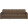 vidaXL Trivietė sofa, rudos spalvos, 210cm, audinys