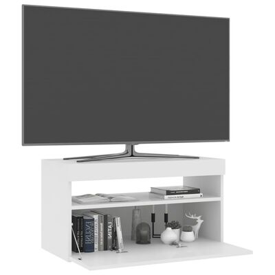 vidaXL Televizoriaus spintelė su LED apšvietimu, balta, 75x35x40cm