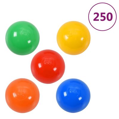 vidaXL Žaidimų palapinė su 250 kamuoliukų, spalvota, 255x80x100cm