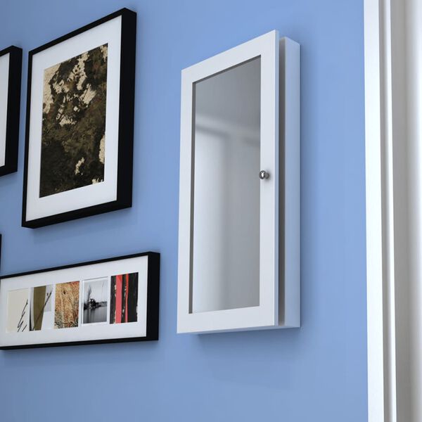 Medinė Sieninė Spintelė Papuo&scaron;alams su Veidrodžiu