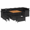 vidaXL Sodo Sofų Rinkinys 9 pcs Juoda poliratanas