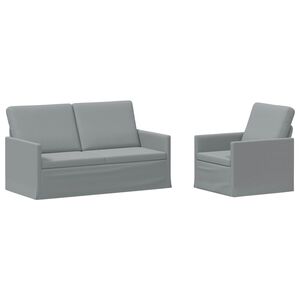 vidaXL Sofos komplektas 2 pcs &Scaron;viesiai pilka Audinys