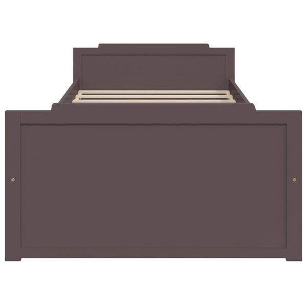 vidaXL Lovos rėmas su stalčiais, tamsiai rudas, 90x200cm, pušis