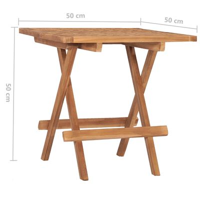 vidaXL Sulankstomas sodo stalas, 50x50x50cm, tikmedžio masyvas