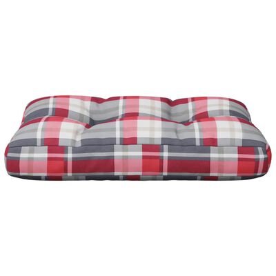 vidaXL Paletės pagalvėlė, raudona, 50x40x12cm, audinys, languota