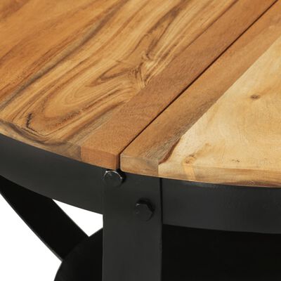 vidaXL Kavos staliukas, 68x43cm, akacijos medienos masyvas ir geležis
