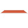 vidaXL I&scaron;traukiama markizė, oranžinė/ruda, 4,5x3m, audinys/aliuminis