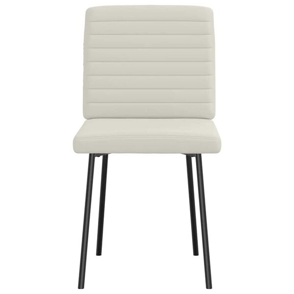 vidaXL Valgomojo kėdės, 4vnt., kreminės spalvos, aksomas