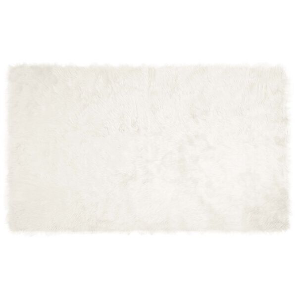 vidaXL Dirbtinio avikailio kilimas Tafalla Balta 100 x 200 cm