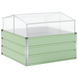 vidaXL Lovelis Pasteliai žalia 100 x 100 x 77 cm Cinkuota plienas