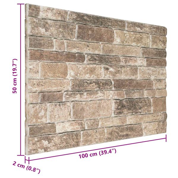 vidaXL Sienų plok&scaron;tės 10 pcs Įvairiaspalvis 100 x 50 cm EPS putos