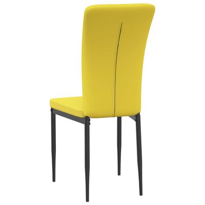 vidaXL Valgomojo kėdės, 4vnt., garstyčių geltonos spalvos, aksomas