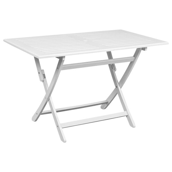 vidaXL Lauko valg. baldų kompl., 7d., balt., akacijos medienos mas.