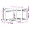 vidaXL Dviauk&scaron;tė lova, 75x190cm, pu&scaron;ies medienos masyvas