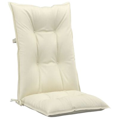 vidaXL Sodo kėdės pagalvėlės, 2vnt., kreminės, 120x50x7cm, audinys