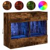 vidaXL Sieninė TV spintelė su LED lemputėmis, dūminė, 78,5x30x60,5cm