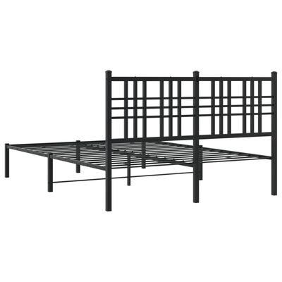 vidaXL Metalinis lovos rėmas su galvūgaliu, juodos spalvos, 135x190cm