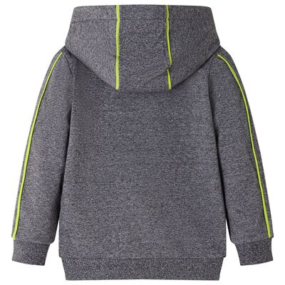 Vaikiškas sportinis megztinis su gobtuvu ir užtrauktuku, pilkas