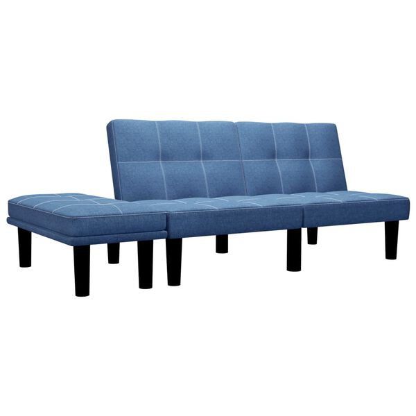 vidaXL Dvivietė sofa, mėlynos spalvos, audinys