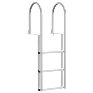 vidaXL 3-Etapas Liepto Laiptelis Sidabro 45 x 11,5 x 134 cm Aliuminis