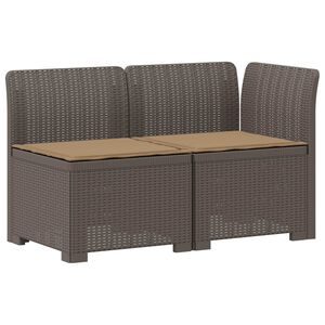 vidaXL 2-Vietis Sodo Sofas su Pagalvėlėmis, Atrodo kaip Ratano PP