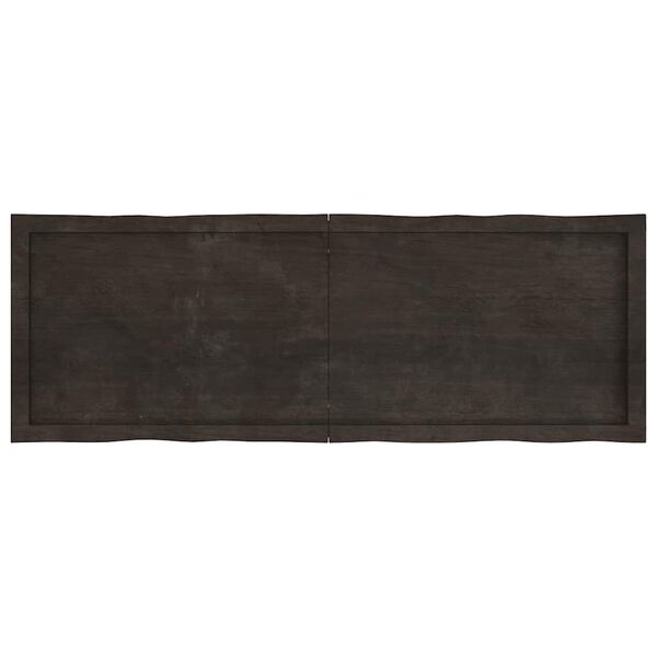 vidaXL Stalvir&scaron;is, tamsiai ruda, 140x50x(2-6) cm, medienos masyvas