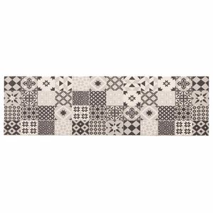 vidaXL Virtuvės kilimas pilka mozaika 150 x 45 cm 100% poliamidas