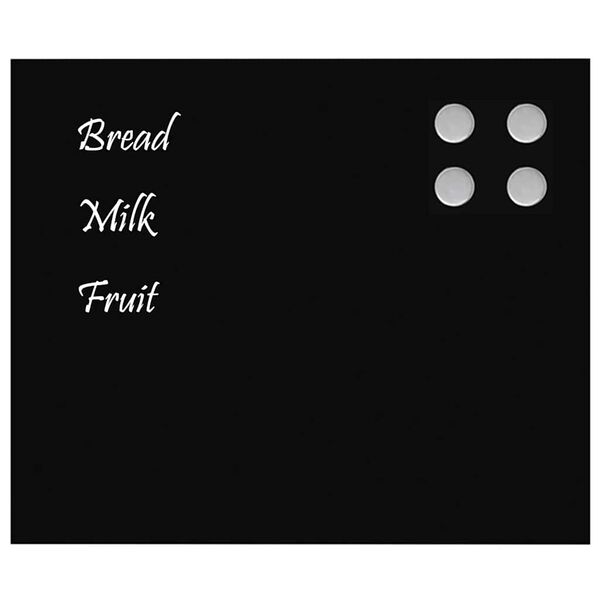 vidaXL Sieninė magnetinė lenta, juoda, 60x50cm, grūdintas stiklas