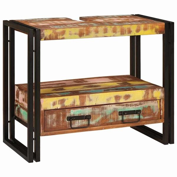 vidaXL Veidrodžių kabinetas Įvairiaspalvis Kietas atkurtas medis