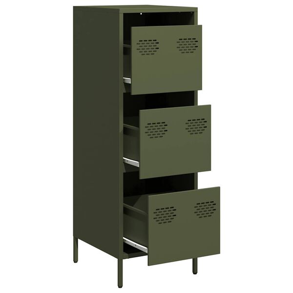 vidaXL Highboard Olive Green 39x35x103,5 cm Plienas