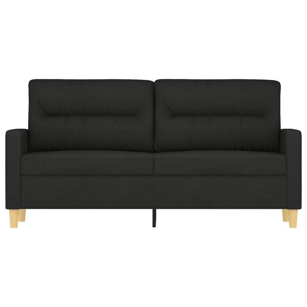 vidaXL Dvivietė sofa, juodos spalvos, 140cm, audinys