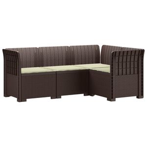 vidaXL 4-vietė Sodo Sofa Su Pagalvėlėmis Rattano I&scaron;vaizda PP Ruda